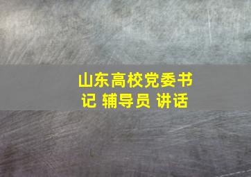 山东高校党委书记 辅导员 讲话